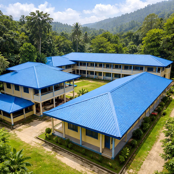 School building in high rainfall zone